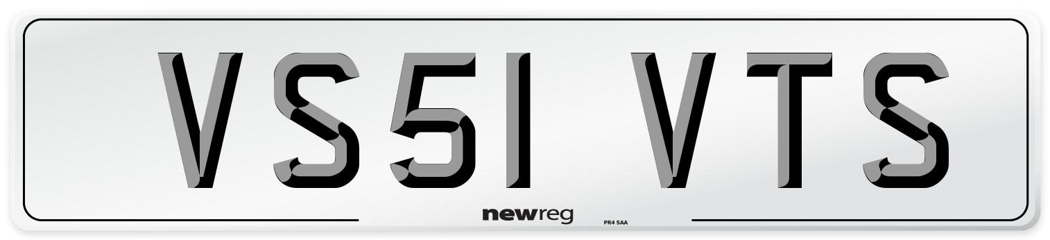 VS51 VTS Number Plate from New Reg